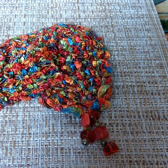 handknit Accessories - EUC,multi colored neck scarf or accessory